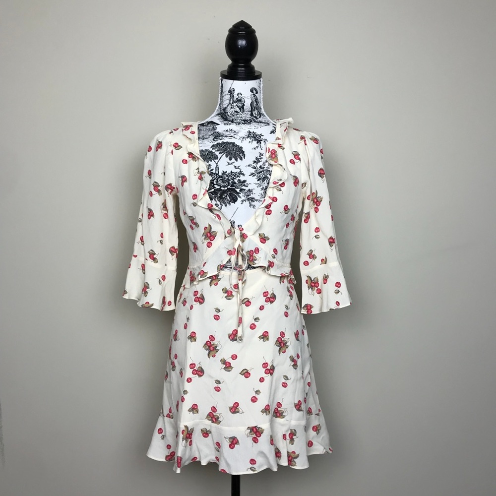 ❤️SOLD❤️ FOR LOVE & LEMONS Cream Cherry Sundress - Picture 2 of 6